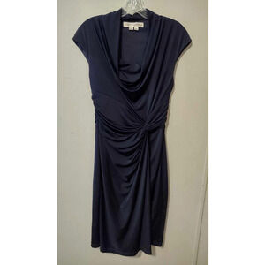 Maggy London | Navy Stretchy Faux Wrap Dress Size 8